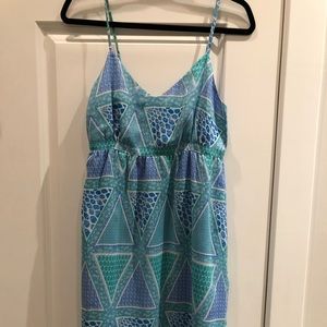 Sea foam patterned spaghetti strap dress